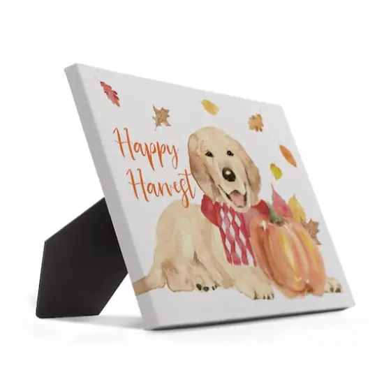 Happy Harvest Dog Tabletop Canvas {3}