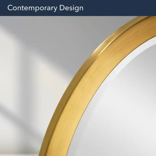 Head West Oval Brushed Gold Metal Framed Bathroom Mirror - 29" x 23" {7}