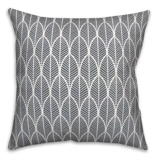 Leaf Pattern Indoor/Outdoor Throw Pillow Slate {1}