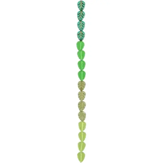 Green Czech Glass Leaf Beads, 10.5mm by Bead Landing&trade; {1}