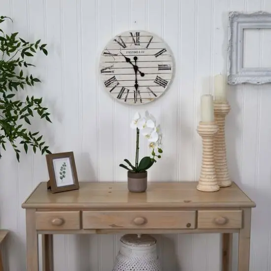 19" White Orchid in Ceramic Pot {8}