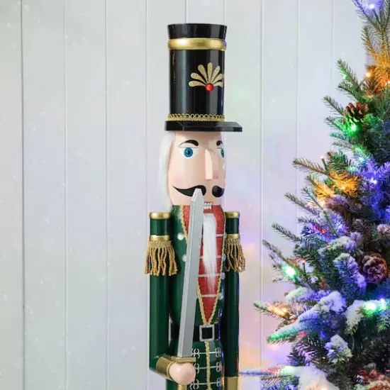 Glitzhome&reg; 3.5ft. Wooden Christmas Soldier Nutcracker {6}