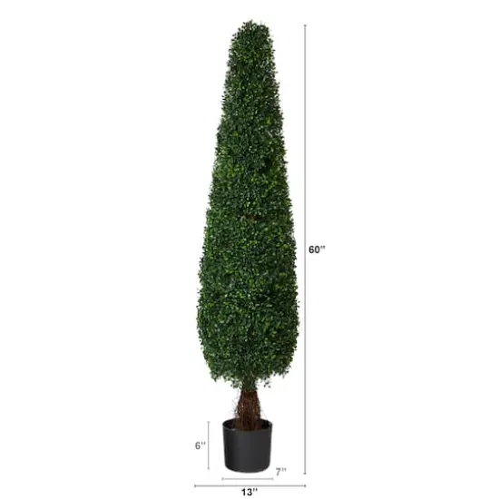 5ft. Potted Boxwood Cone Topiary Tree {3}