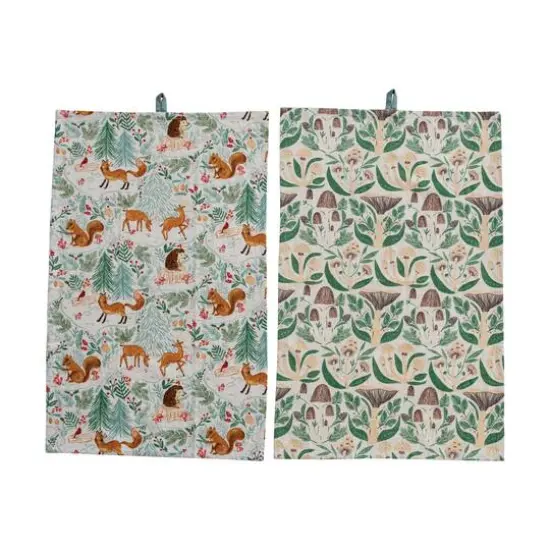 Hello Honey&reg; Woodland Flora & Fauna Cotton Tea Towel Set {1}