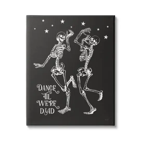 Stupell Industries Dance 'Til We're Dead Skeletons Canvas Wall Art {1}