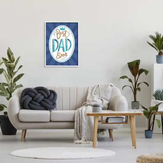 Stupell Industries Best Dad Ever Striped Phrase Framed Giclee Art White {3}