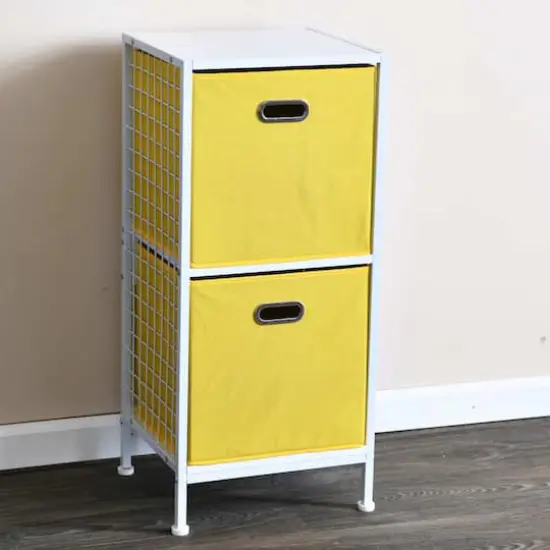 2 Pack Household Essentials 13" Fabric Storage Bins Yellow {4}