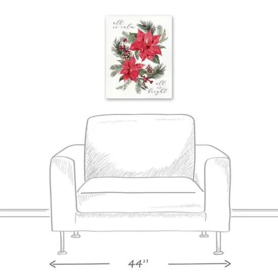 All is Calm Poinsettia 16" x 20" Canvas Wall Art {6}