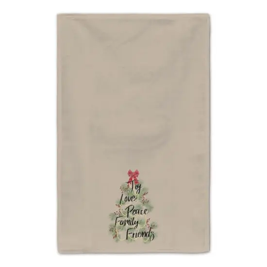 Brown Christmas Word Tree Tea Towel Set {5}