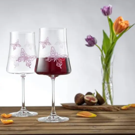 JoyJolt&reg; 21oz. Meadow Butterfly Crystal Red Wine Glasses Set, 2ct. {3}