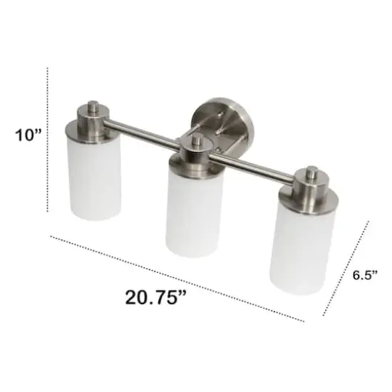 Lalia Home Essentix 3-Light White Shade Vanity Brushed Nickel {4}