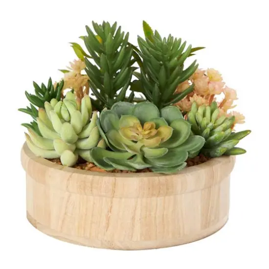 7" Succulent Artificial Plant with Natural Pot {1}