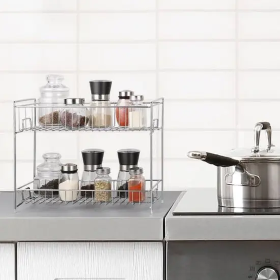 NEX&trade; Silver 2-Tier Standing Rack Countertop Storage Organizer {7}