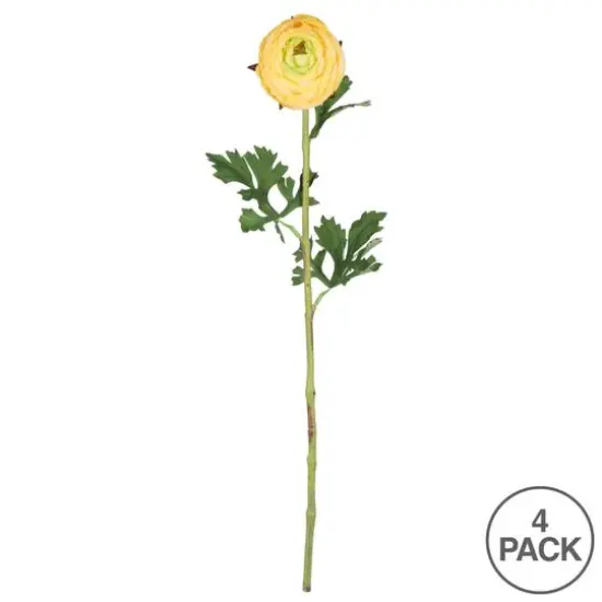 Yellow Ranunculus Artificial Stem, 4ct. {4}