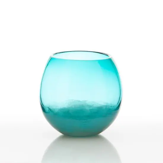 7.5" Large Aqua Fish Bowl Vase {3}