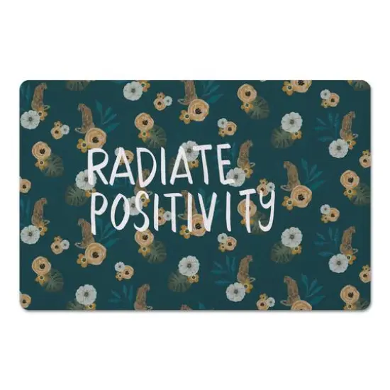 Radiate Positivity Tropical Jag Floor Mat Teal {1}