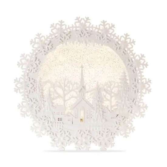 12.25" LED Church Scene Snow Globe {1}
