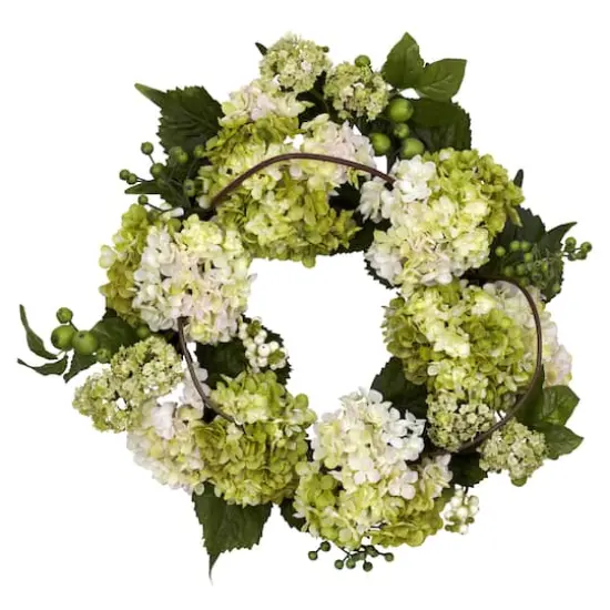 22&rdquo; Green & Cream Hydrangea Wreath {1}