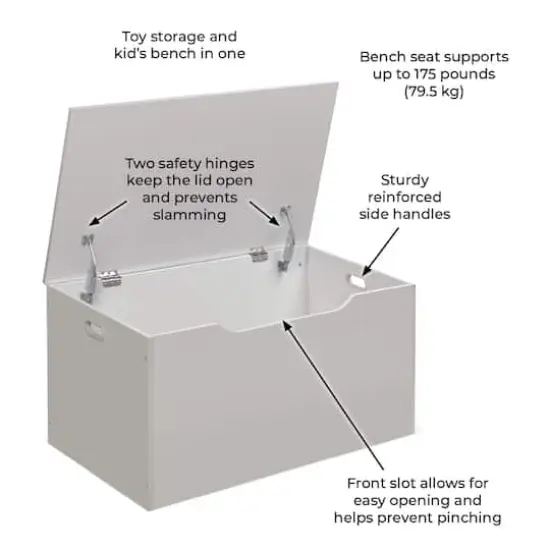 Badger Basket White Flat Bench Top Toy & Storage Box {12}
