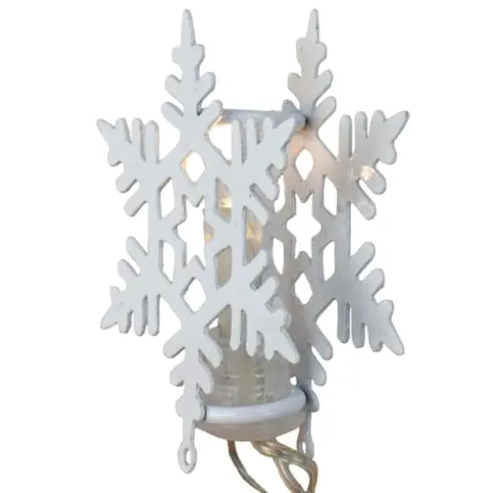 8ct. Warm White LED Snowflake Christmas Lights {3}