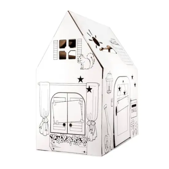 Easy Playhouse Cardboard Clubhouse {6}