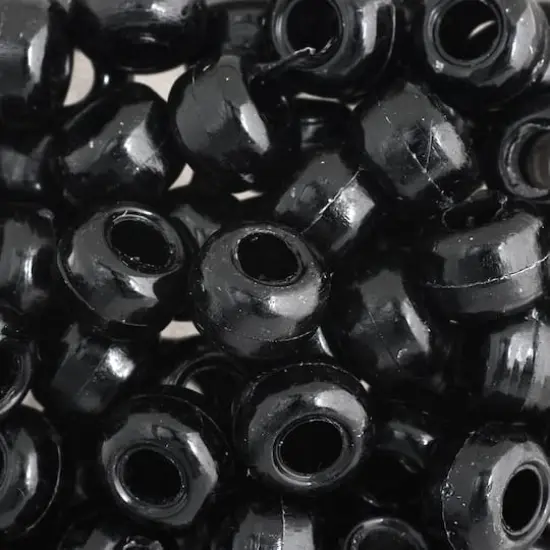 John Bead 9mm Opaque Plastic Pony Beads, 1,000ct. Black {1}
