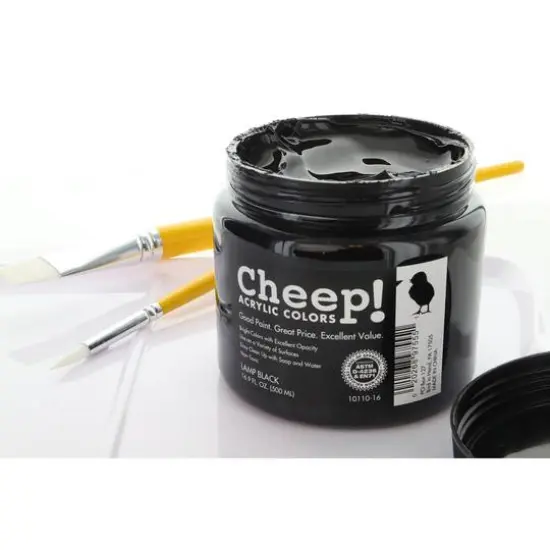 Cheep&reg; Lamp Black Acrylic Paint, 16.9oz. {3}