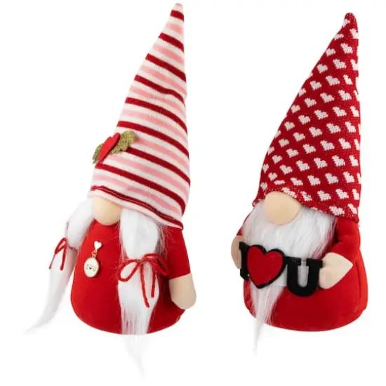 12" Plush I Heart U Valentine's Day Gnomes Set {4}