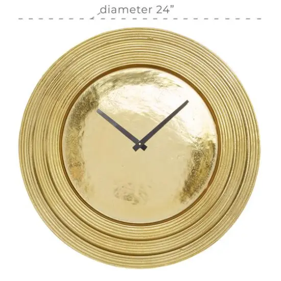 24" Aluminum Coastal Wall Clock Gold {8}