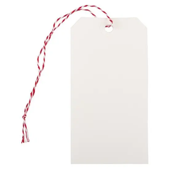 JAM Paper White Gift Tags with Red String {1}