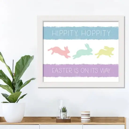 Easter On Its Way 20" x 16" White Framed Print Under Plexiglass {3}