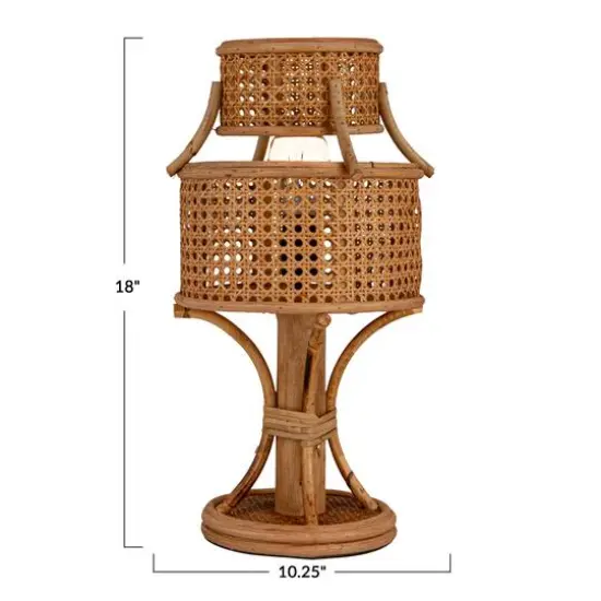 Hello Honey&reg; 18" Rustic Rattan Vintage Reproduction Table Lamp, 2ct. {11}