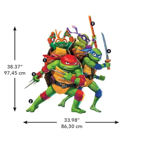 RoomMates Teenage&nbsp;Mutant&nbsp;Ninja Turtles&nbsp;Mutant&nbsp;Mayhem&nbsp;Group&nbsp;Giant Peel & Stick Wall Decals {8}