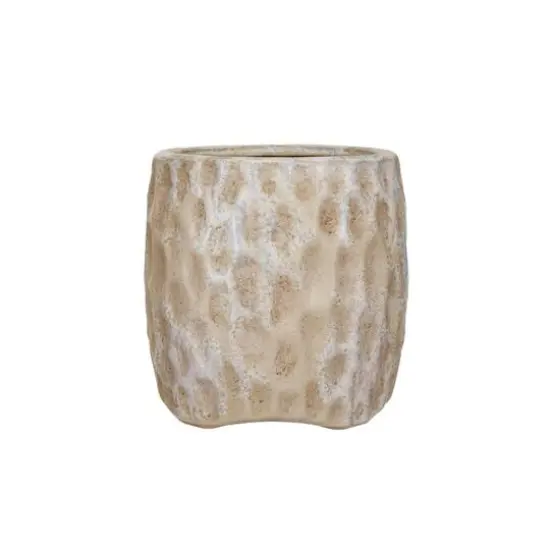 Hello Honey&reg; 5.5" Cream Reactive Glaze Terra Cotta Planter {3}