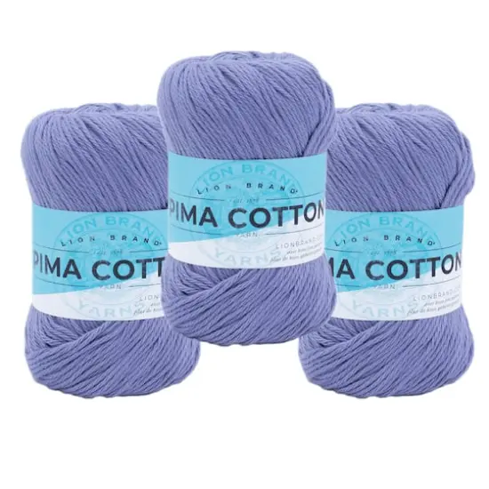 3 Pack Lion Brand&reg; Pima Cotton Yarn Rain Cloud {1}