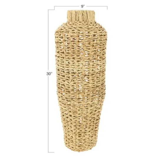Hello Honey&reg; 30" Handwoven Water Hyacinth & Rattan Floor Vase {9}