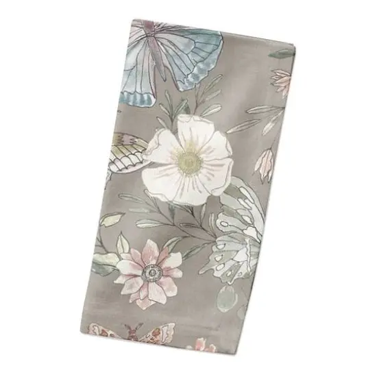 Butterflies Cotton Twill Napkin Gray {3}