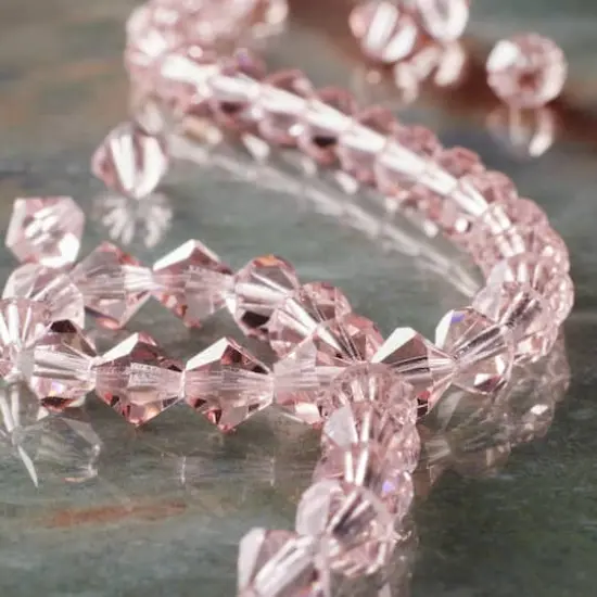 Preciosa Glass Crystal Bicone Beads, 6mm by Bead Landing&trade; Light Rose {3}