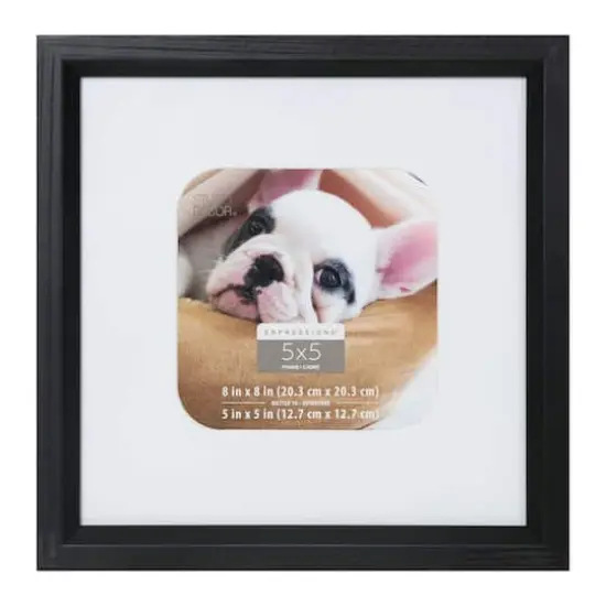 White & Black 5" x 5" Frame with Mat, Expressions&trade; by Studio D&eacute;cor&reg; {6}