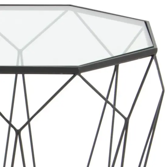 Black Iron Contemporary Accent Table {3}