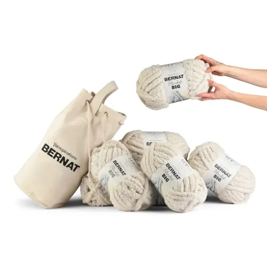 8 Pack Bernat&reg; Blanket Big&trade; Yarn with Bag French Vanilla {4}