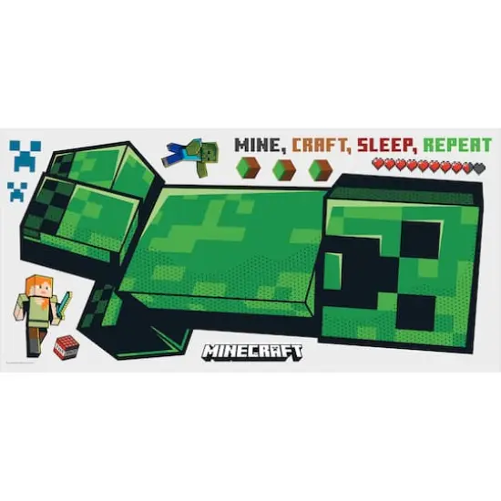 RoomMates Minecraft Creeper Giant Peel & Stick Wall Decals {1}