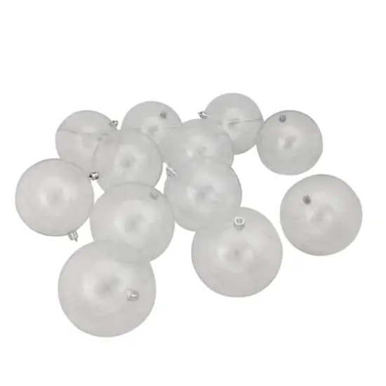 12ct. 4" Clear Shatterproof Shiny Christmas Ball Ornaments {1}