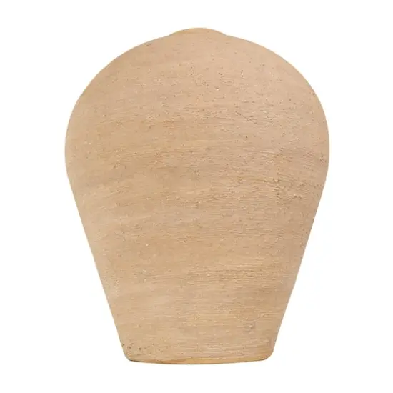 17" Beige Ceramic Wide Textured Vase {3}