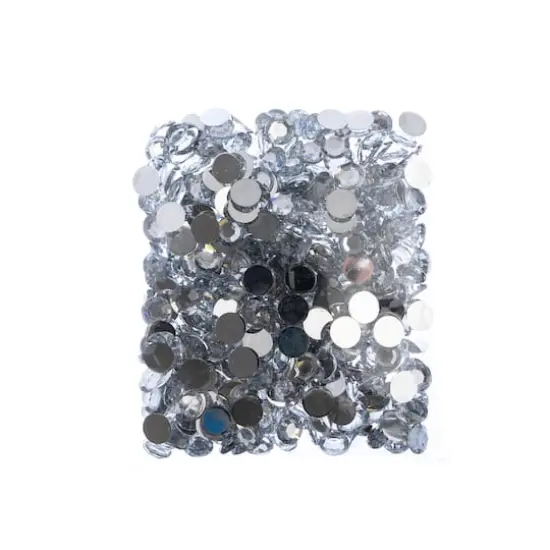 John Bead Acrylic Round Flat Back Rhinestones, 10mm Crystal {4}