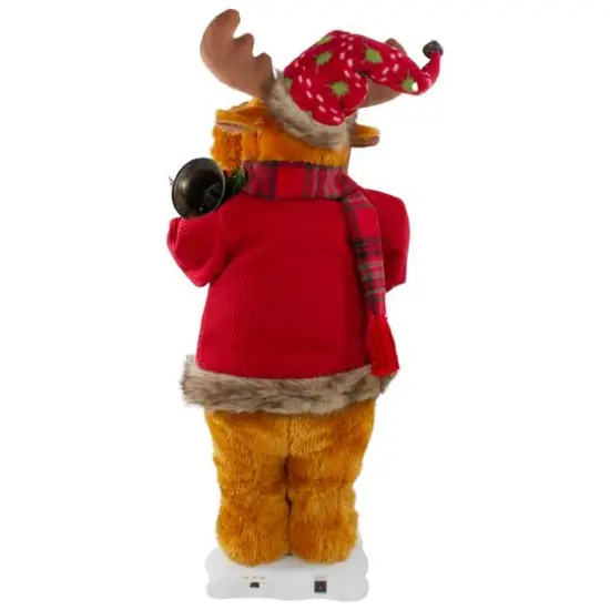 24" Lighted & Animated Musical Moose Christmas Figure {7}