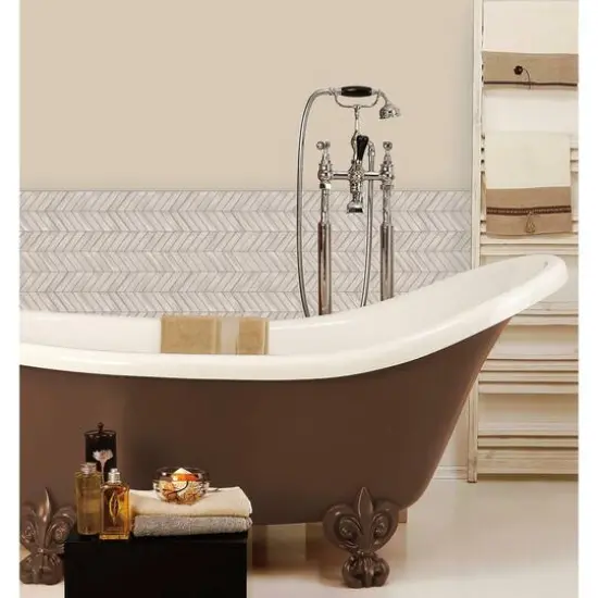 RoomMates Chevron Distressed Wood Backsplash StickTiles&reg; {7}