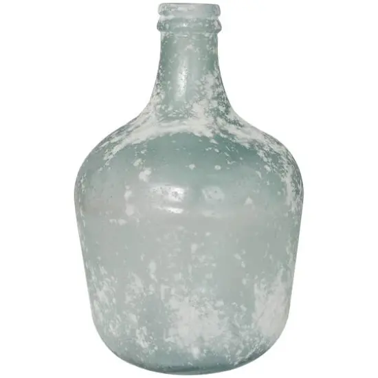 17" Frosted Spanish Bottle Recycled Glass Vase {9}
