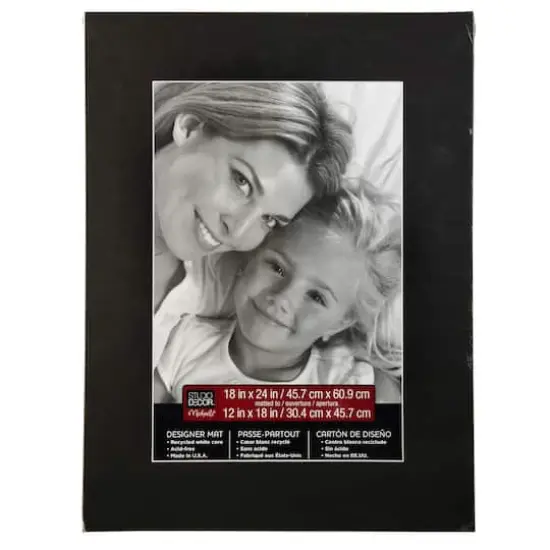 18" x 24" Mat By Studio D&eacute;cor&reg;, 12" x 18" Opening Black {1}