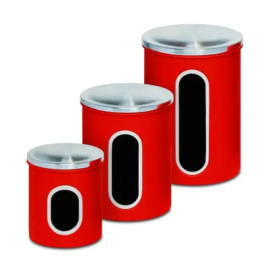 Honey Can Do Storage Canisters, 3ct. Red {6}